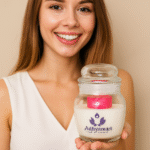 Adhyamart Glass Jar Soy Wax Scented Candle with Rose Flower – Luxurious Rose Fragrance 12hr burning - Image 2