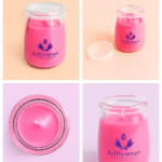 Dome Glass Jar Soy Wax Scented Candle – Luxurious Rose Fragrance 12 hr burning