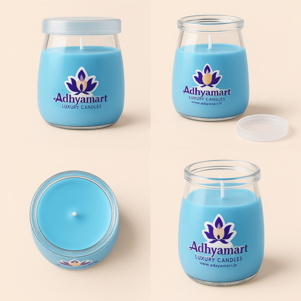 Dome Glass Jar Soy Wax Scented Candle – Luxurious  lavender Fragrance 12 hr burning