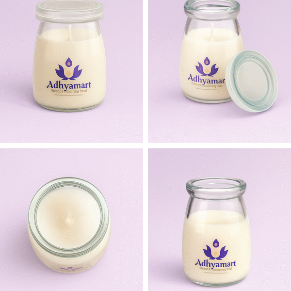 Dome Glass Jar Soy Wax Scented Candle – Luxurious  jasmine Fragrance 12 hr Burning