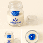 Adhyamart Glass Jar Soy Wax Scented Candle with Lavender Flower – Luxurious Lavender Fragrance - Image 2