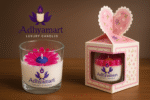 Adhyamart Glass Jar Soy Wax Scented Candle – Rose Fragrance, Luxury Handmade Flower Design - Image 5